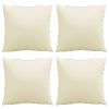 Throw Pillows 4 pcs Cream 15.7"x15.7" Fabric