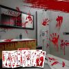 Halloween Decorative Bloody Window Handprint Footprint Wall Floor Stickers for Halloween Party