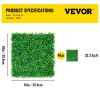 VEVOR Artificial Boxwood Panel UV 48pcs Boxwood Hedge Wall Panels Artificial Grass Backdrop Wall 10X10" 4cm Green Grass Wall Fake Hedge for Decor Priv