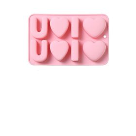 Valentine's Day Love Letter Love Heart-shaped Silicone Mold (Color: Pink)