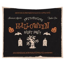 Halloween Night Tapestry Wall Hanging Haunted Woods and Pumpkins for Bedroom (Color: Q1, size: 150X150 cm)