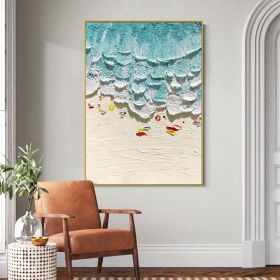 Thick Texture People On The Beach Handmade Abstract Oil Painting Unframed Custom Artwork China Import Item Decoration For Home (size: 60x90cm)