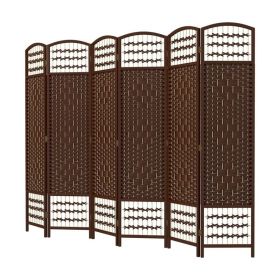 Folding Room Divider Portable Privacy Screen Room Partition (Color: Brown, Type: Style B)
