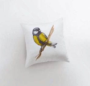 Watercolor Yellow Crest | Gifts | Brid Prints | Bird Decor |Accent Pillow Covers | Throw Pillow Covers | Pillow | Room Decor | Bedroom Decor (Dimensions: 8x8, Cover & Insert: Cover only)