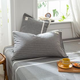 Pastoral Style Full Cotton Pillowcase (Option: Time Gray-48x74cm)