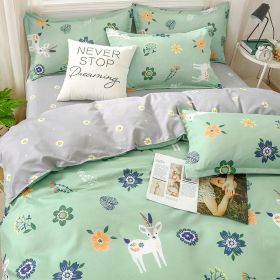Student Dormitory Single Duvet Cover Autumn And Winter (Option: Happy Deer-2.0bed)